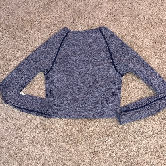 PINK Active Victoria’s Secret Women’s Navy Heather Long Sleeve Workout Top - Picture 9 of 9